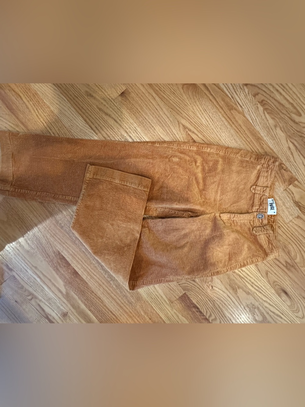 PAIGE women’s Straight Corduroy Jeans in Camel